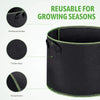 Black reusable plant grow bag with reinforced handles, thicker fabric, and a sturdy bottom.