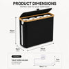 Black foldable storage basket with a lid designed to hold toilet paper rolls.