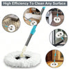 A cleaning tool set featuring multiple microfiber spin mop heads and a handle for high-efficiency surface cleaning.