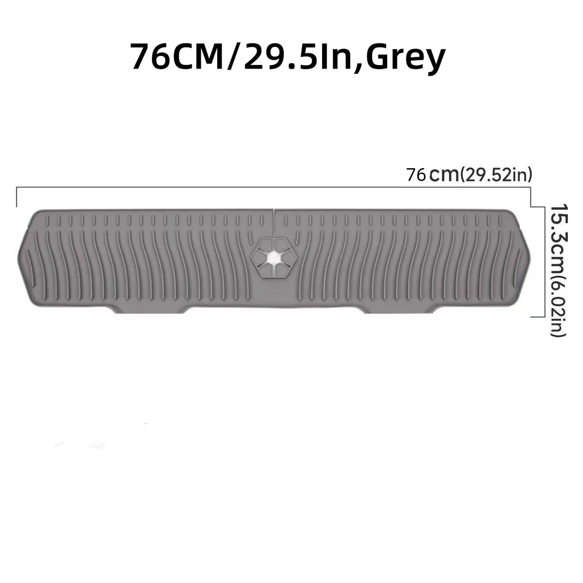 Graues Silikon-Spülschutz und Abflussmatte, 76 cm (29,5 Zoll).