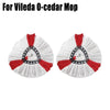 Two replacement mop head pads for Vileda O-cedar mop, featuring white and red striped fabric.