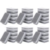 A set of double-sided cleaning sponge wipes stacked in rows, showing gray and white striped patterns.