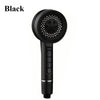 Pomme de douche à massage haute pression noire 4 modes avec motif de pulvérisation texturé et boutons de contrôle