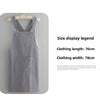 A gray cotton kitchen apron displayed on a hanger against a white background.