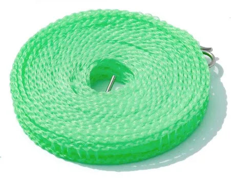 A spool of bright green portable windproof clothes drying line cord.
