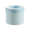 A light blue silicone ice cube mold set with a lid.