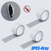 Three rolls of gray heavy duty waterproof window screen repair tape with a diagram showing insect damage.