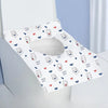 A white disposable printing seat cover featuring cute rabbit illustrations and the text Nice Day.