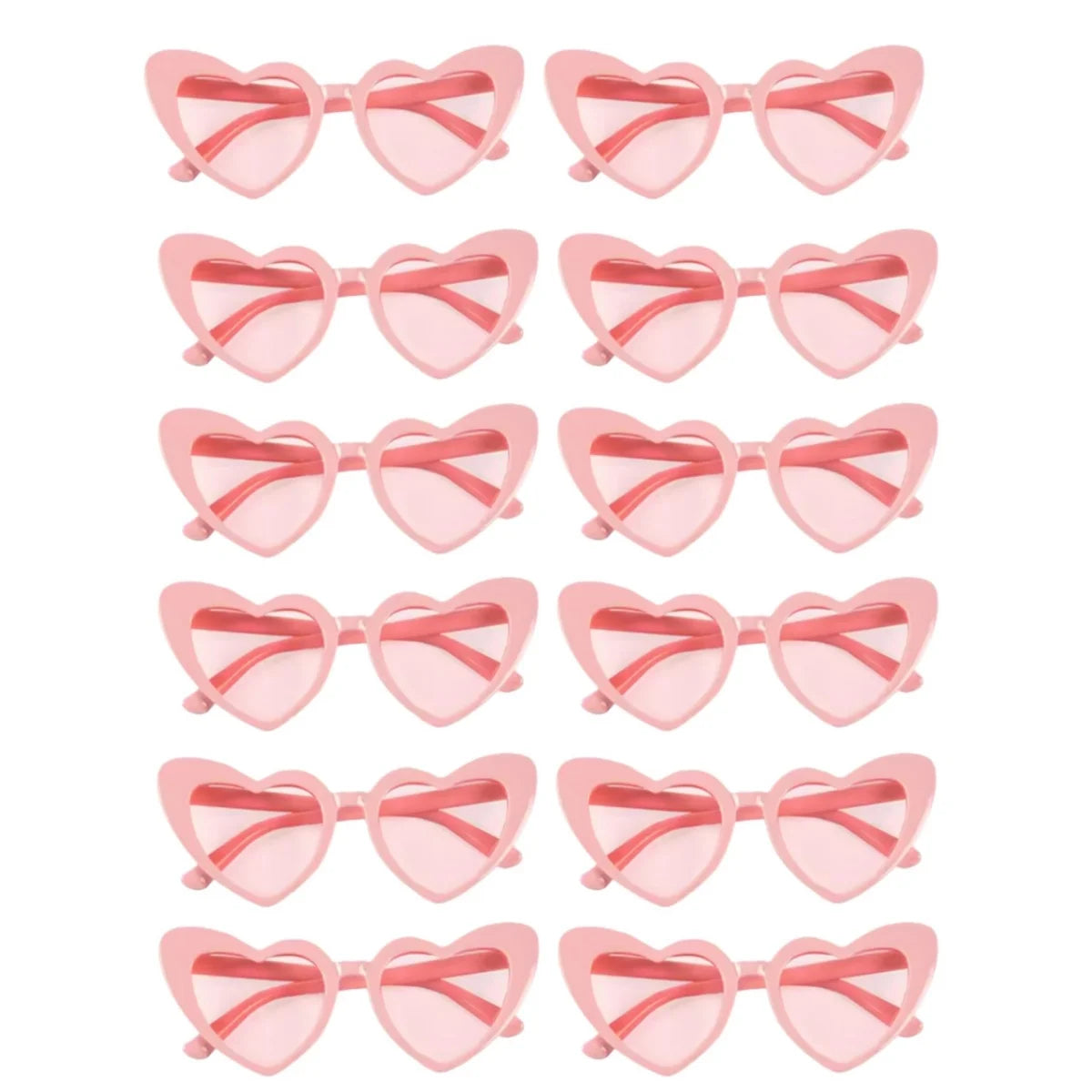 Un ensemble de lunettes photochromiques en forme de cœur roses pour les fêtes.