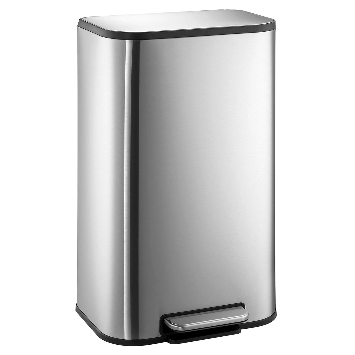 Stainless Steel Kitchen Trash Can with Soft-Close Lid