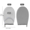 A heat resistant ironing pad shown from the back and front, gray color.