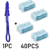 A set of 40 disposable electrostatic duster refills in light blue foam and purple plastic applicator.