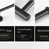 Three views of a black heavy duty towel rack featuring different finishes and mounting options.