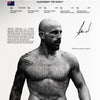 A black and white portrait of Alexander Volkovski in a fighting stance for a canvas art print.