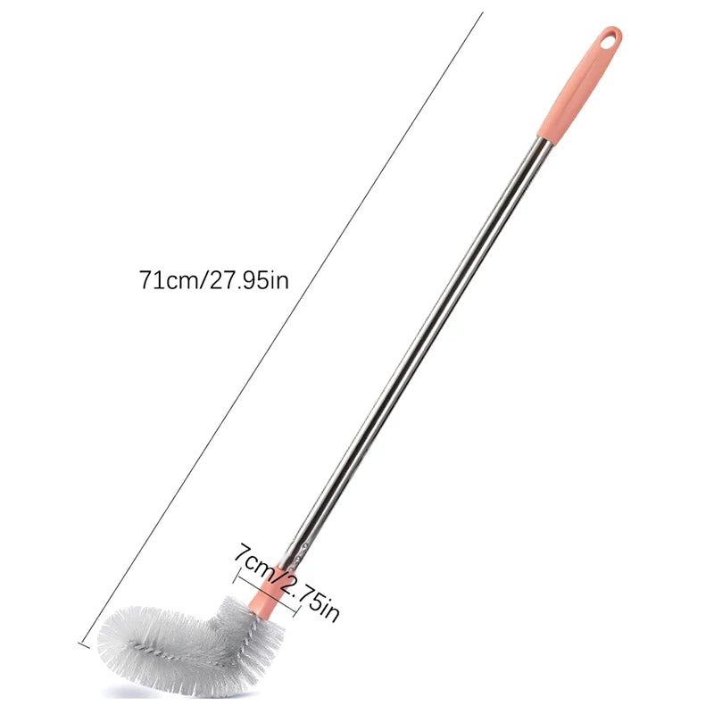 A long, slender bucket cleaning brush with a stainless steel handle and a silicone cleaning head.