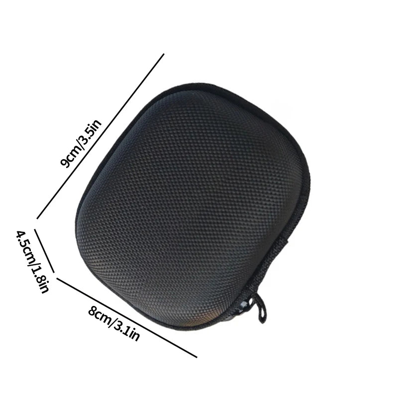 Black portable peptide storage case with dimensions 9cm x 4.5cm and a 8cm opening.