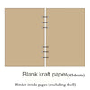 Blank kraft paper sheets shown open, ready for binding inside a spiral binder.