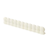 A white silicone sink splash guard and water blocking strip, elongated and textured.