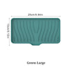 Green silicone draining soap tray organizer with dimensions 25cm by 13cm