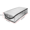 A rectangular attic heat and dust barrier made of silver reflective material with dimensions 138cm x 28cm.