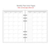 Monthly plan inner pages with a grid layout for planning and tracking