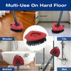 Cepillo de limpieza rojo multiusos para suelos duros, madera, baldosas y paredes de baño.