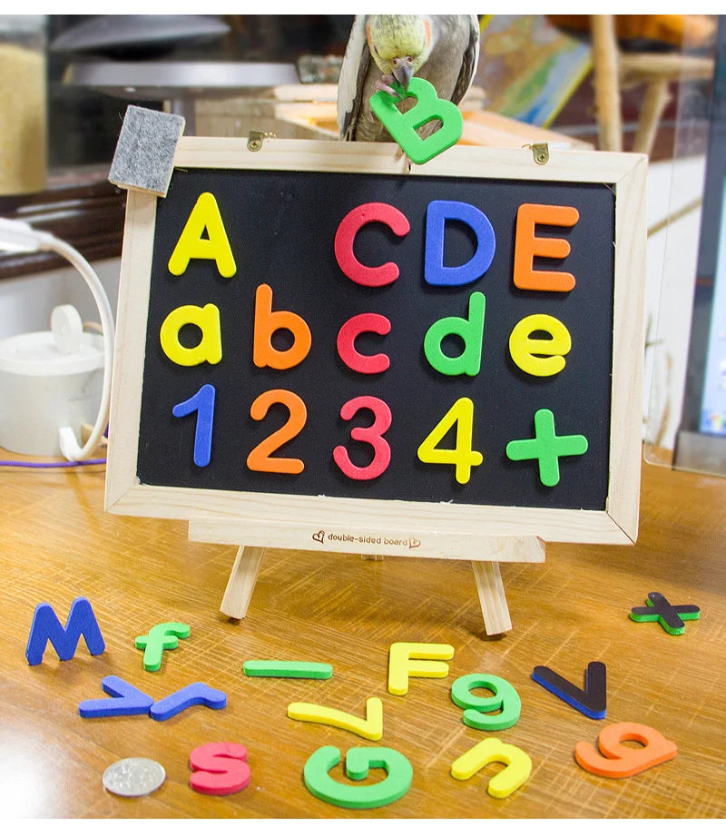 Magnetisches Alphabet-Lernset mit Groß- und Kleinbuchstaben sowie Zahlen in verschiedenen Farben