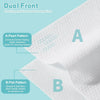 Dual Front facial wipes showing two patterns a pearl pattern and a flat pattern for cleaning and skincare