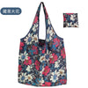 Mehrweg-Tasche mit blauen, rosa und weißen Blumenmuster