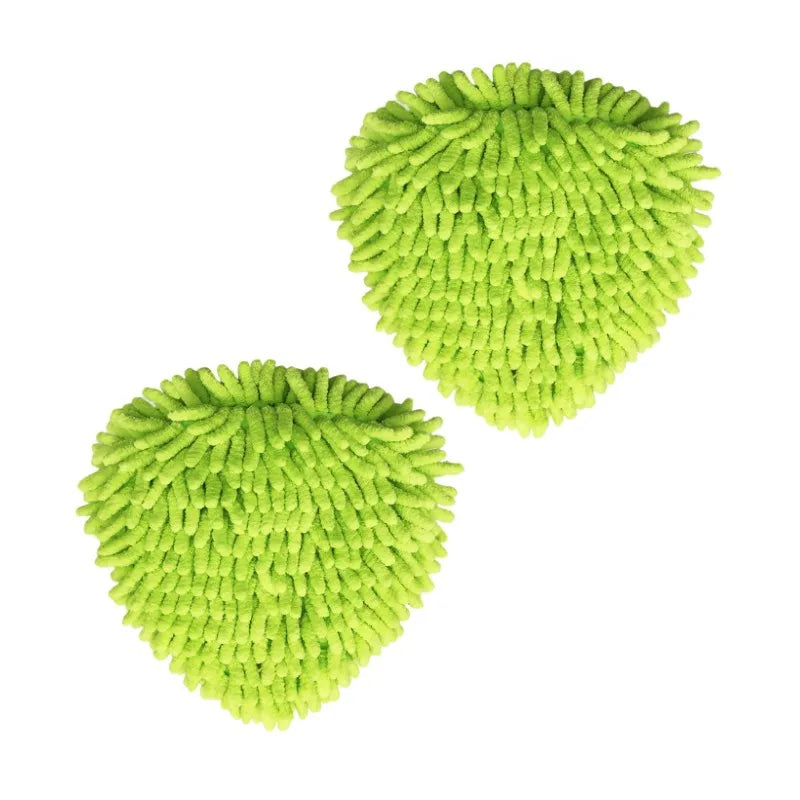 Leuchtend limettengrüner Mikrofasermoppkopfersatz aus Chenille.