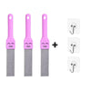 A set of pink heavy duty pumice cleaning scrubber sticks and cleaning heads.