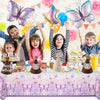 Nappe aquarelle colorée de papillons et de ballons pour une fête.