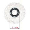 White replacement mop head with black rotating bristles and a measurement scale.