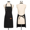 Black all-purpose canvas apron displayed on a mannequin.