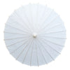 Parasol de papel blanco con dosel redondo y radios.