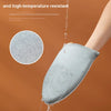 A gray ironing pad is shown being dropped into water, demonstrating its waterproof and high-temperature resistance.