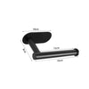 Black rustproof wall mounted toilet paper holder with dimensions 10cm, 8cm, and 12cm.