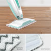 Replacement microfiber pads for a Shark steam mop showing the cleaning head and Velcro fastener.