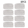 Eight replacement microfiber pads for a Shark steam mop, featuring a gray and white chevron pattern.