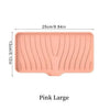 Pink large silicone draining soap tray organizer with ribbed texture