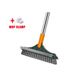 A gray mop clamp and a black scrubbing brush are shown for deep cleaning.