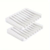 White self-draining silicone soap dish with an anti-slip base
