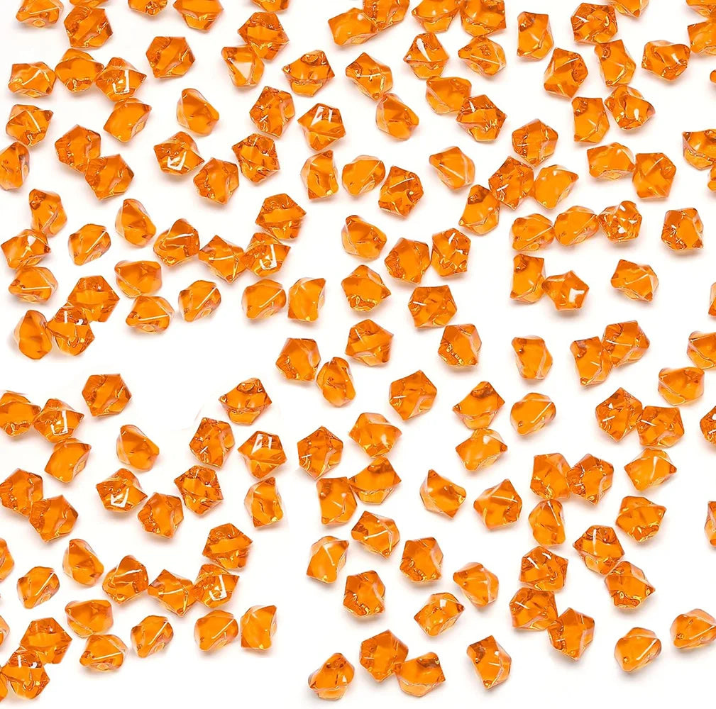 Rocas de hielo triturado de acrílico naranja para decoración y relleno