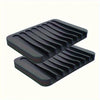 Black silicone self-draining soap dish with an anti-slip base