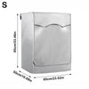 Silver oxford washing machine cover with a roll edge design shown from the top view.
