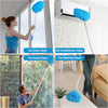 A set of extendable ceiling fan duster tools for cleaning doors, air conditioners, grass, and desktops.