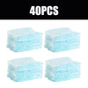 40 pieces of light blue disposable microfiber duster refills stacked in a rectangular shape.