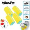 Four yellow zippered laundry bags for shoe cleaning, including casual and running shoes.