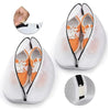 White mesh laundry bag for shoes and delicates with a zipper, shown in various views.