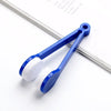 A blue tweezer-style brush set with white microfiber heads for cleaning eyeglasses.
